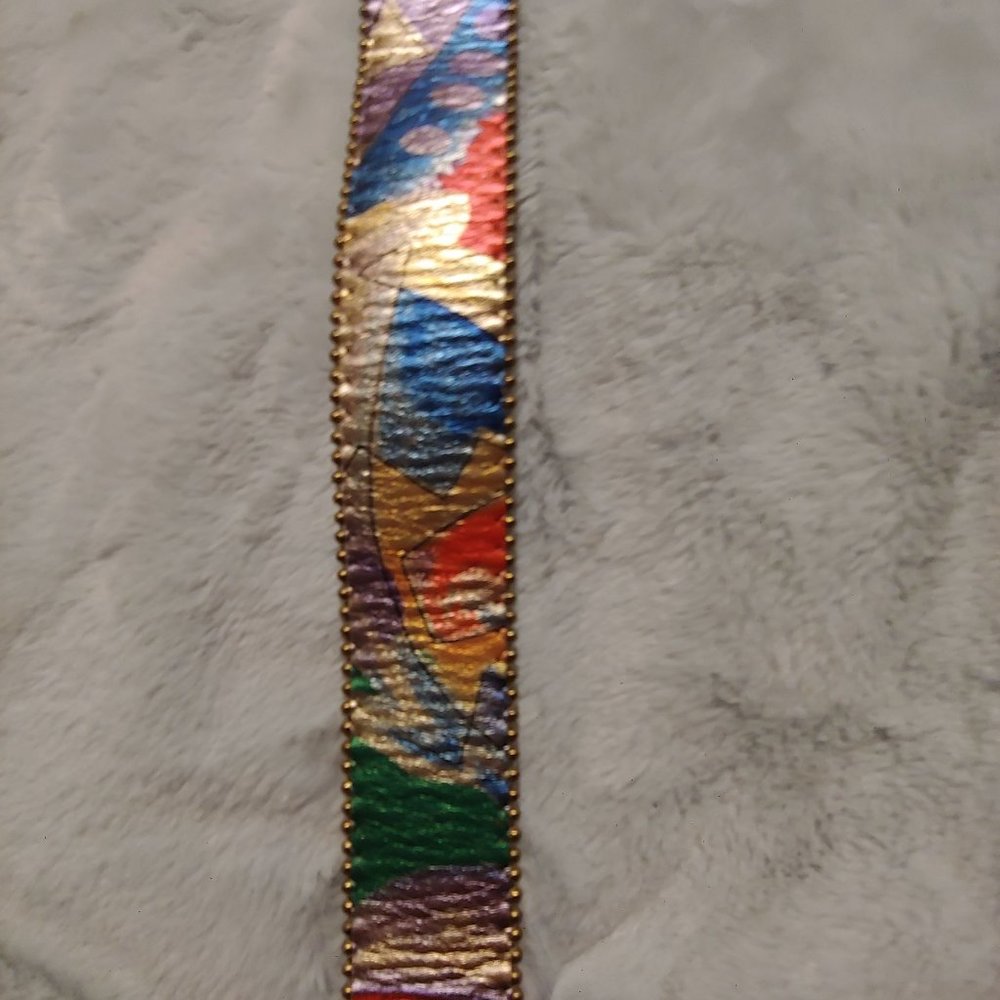 Belts by Simon metallic multi colored leather belt large - Picture 6 of 16